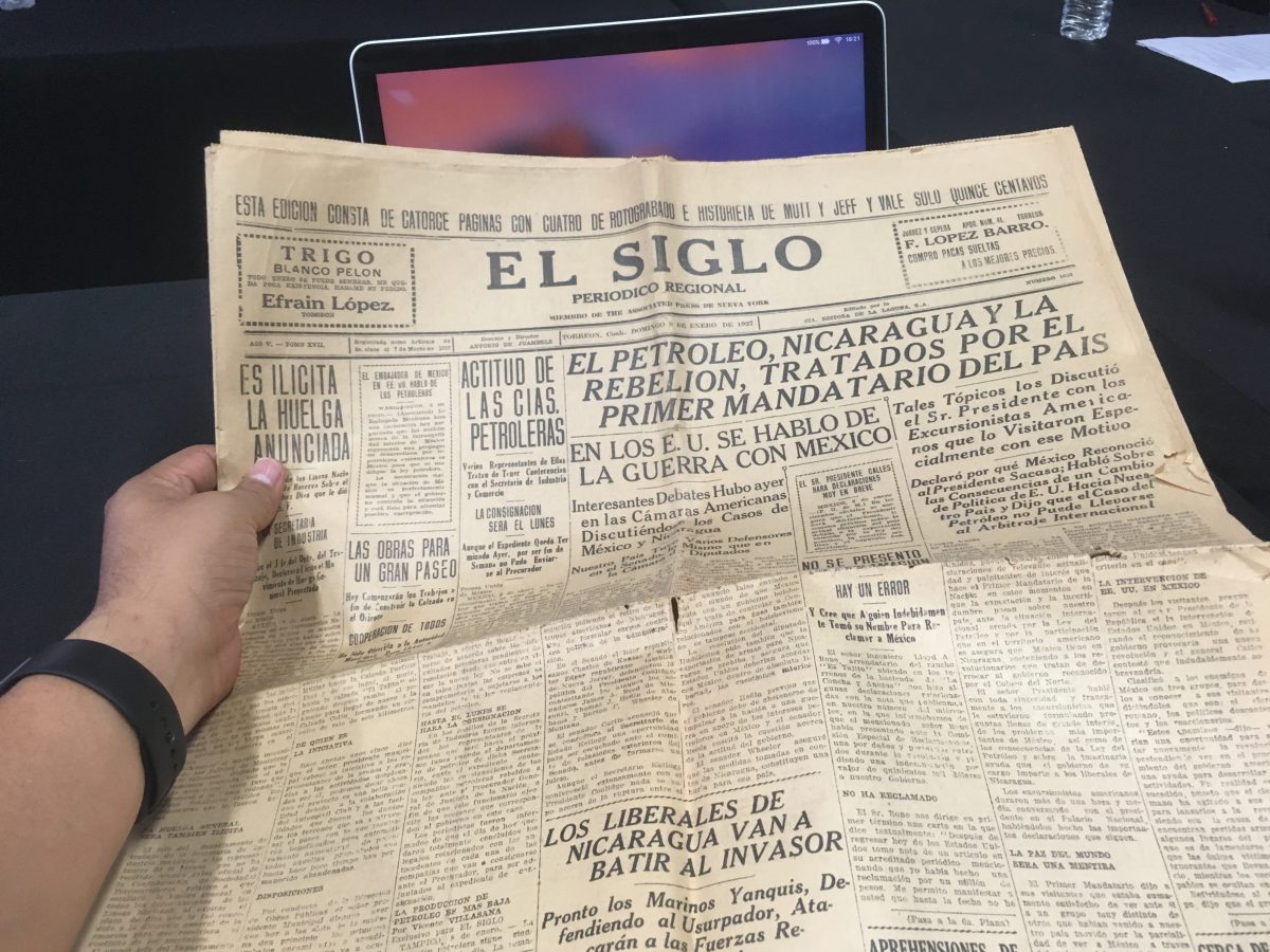 El Siglo de Torreón, ejemplar de 1927