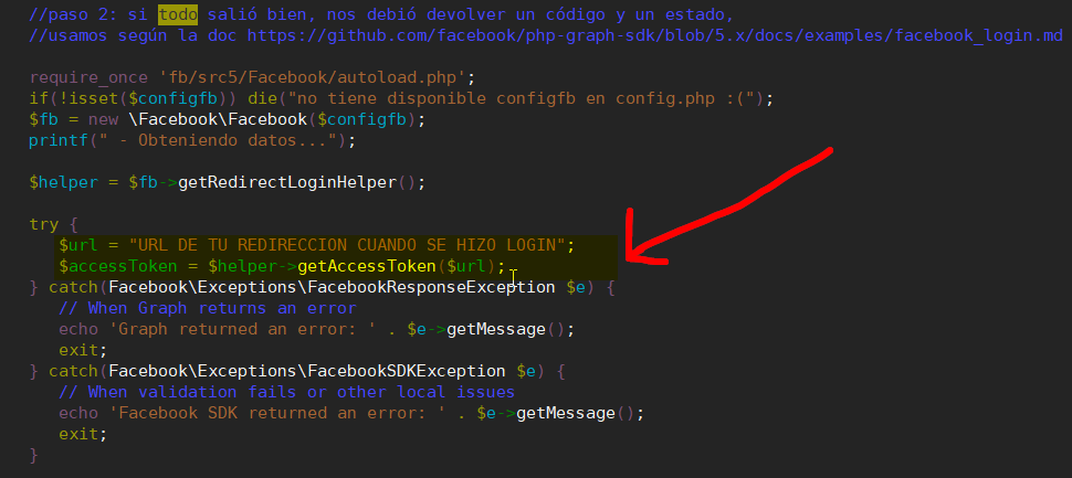 Solución al error de Facebook con SDK PHP: The domain of this URL isn't included